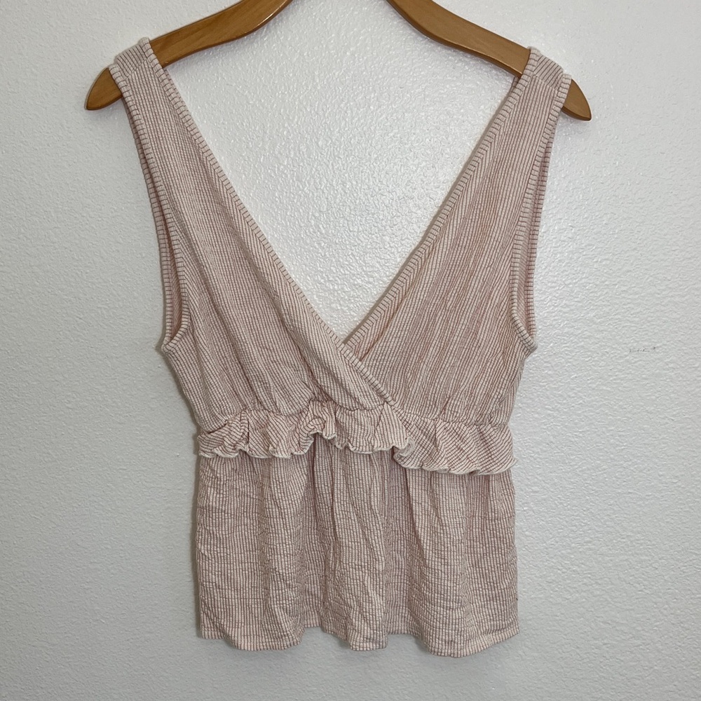 Caution to the Wind Striped V-Neck Sleeveless Top